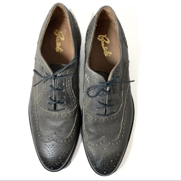 Bruschi Wing-tip Lace Up Oxfords Grey EUC